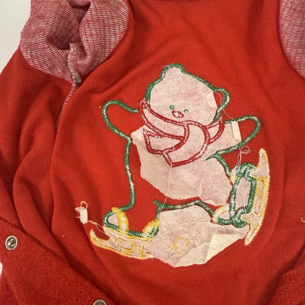 Christmas‎ Bear 1983 Vintage Baby Pajamas Size Medium 6-9 Months Lullaby Land